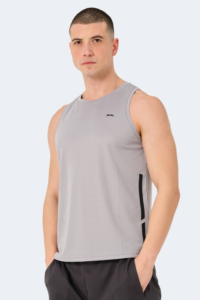 Slazenger RAIS Erkek Kolsuz Gri Tişört