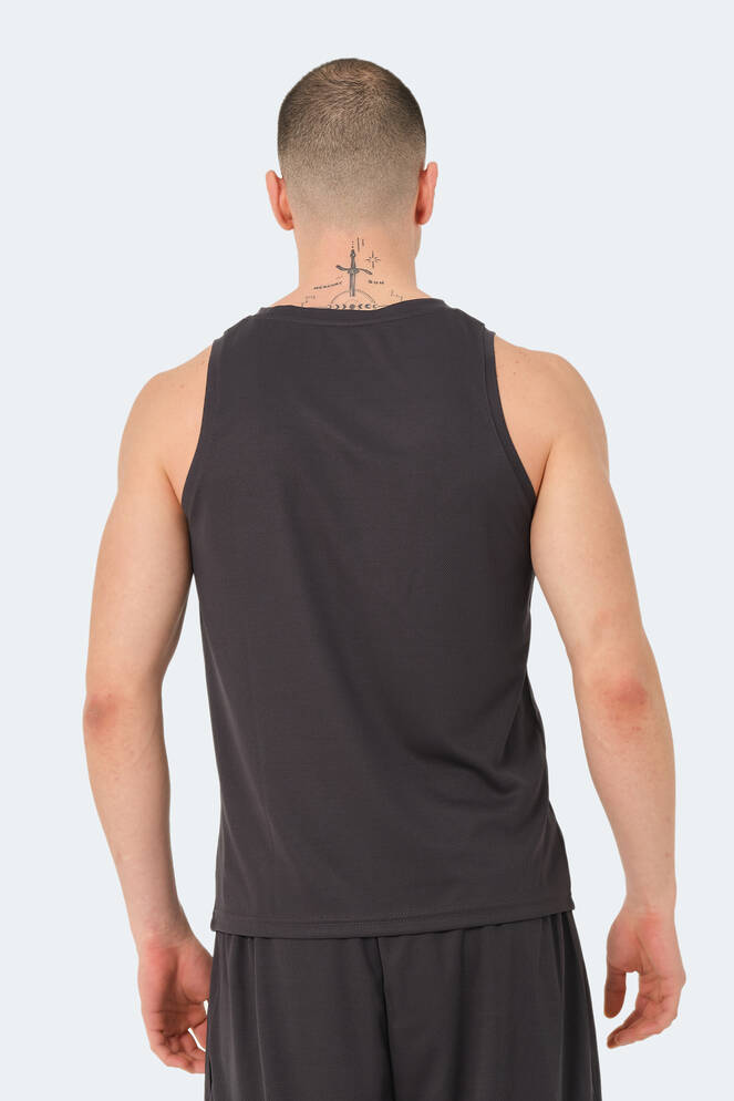 Slazenger RAIS Erkek Kolsuz Koyu Gri Tişört