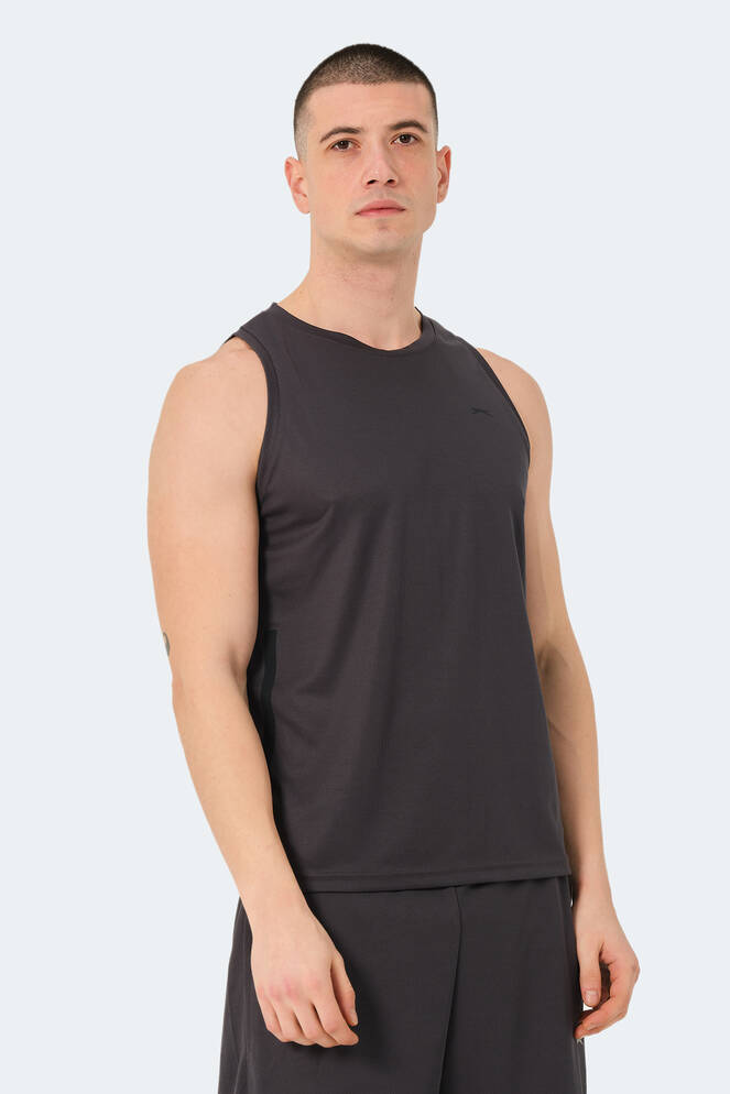 Slazenger RAIS Erkek Kolsuz Koyu Gri Tişört