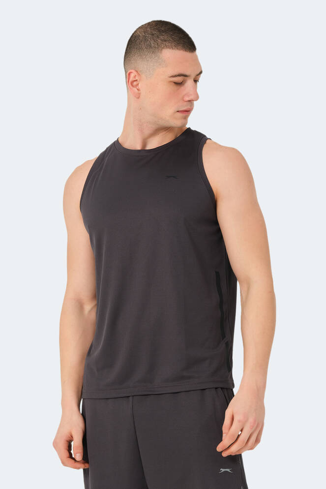 Slazenger RAIS Erkek Kolsuz Koyu Gri Tişört