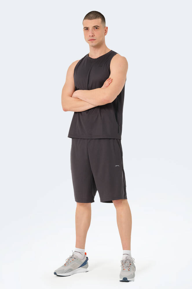 Slazenger RAIS Erkek Kolsuz Koyu Gri Tişört