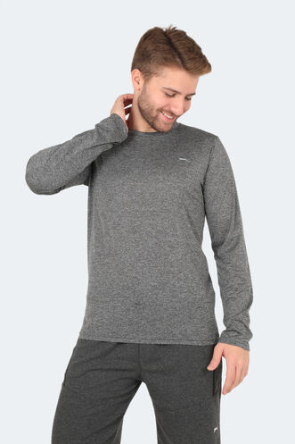Slazenger RANALD Erkek Uzun Kollu T-Shirt Beyaz - Gri - Thumbnail