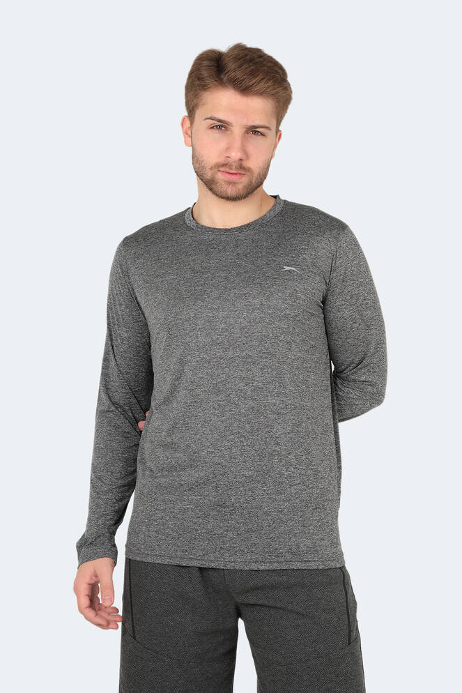 Slazenger RANALD Erkek Uzun Kollu T-Shirt Beyaz - Gri