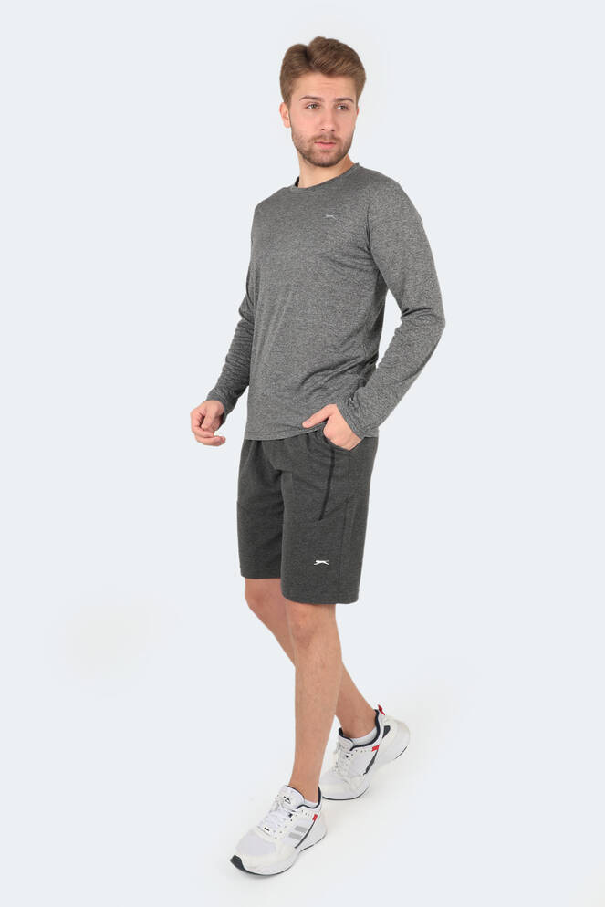 Slazenger RANALD Erkek Uzun Kollu T-Shirt Beyaz - Gri