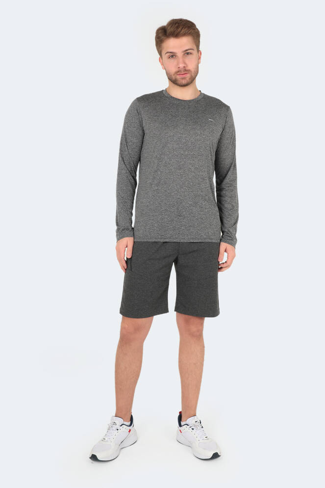 Slazenger RANALD Erkek Uzun Kollu T-Shirt Beyaz - Gri