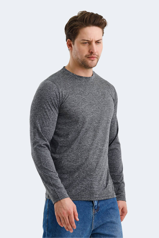 Slazenger RANALD Erkek Uzun Kollu T-Shirt Beyaz - Gri