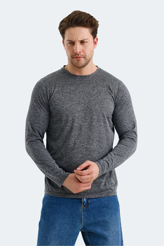 Slazenger RANALD Erkek Uzun Kollu T-Shirt Beyaz - Gri - Thumbnail