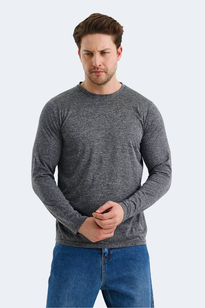 Slazenger RANALD Erkek Uzun Kollu T-Shirt Beyaz - Gri