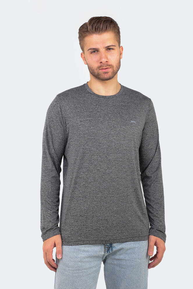 Slazenger RANALD Men's Long Sleeve T-Shirt Dark Grey