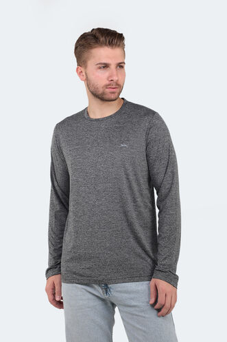 Slazenger RANALD Men's Long Sleeve T-Shirt Dark Grey - Thumbnail