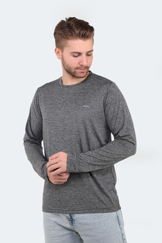 Slazenger RANALD Men's Long Sleeve T-Shirt Dark Grey - Thumbnail