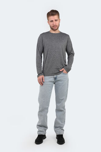 Slazenger RANALD Men's Long Sleeve T-Shirt Dark Grey - Thumbnail