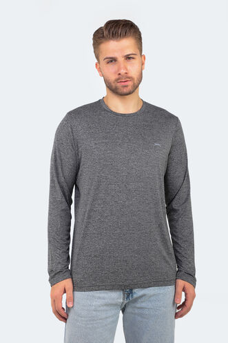 Slazenger RANALD Men's Long Sleeve T-Shirt Dark Grey - Thumbnail