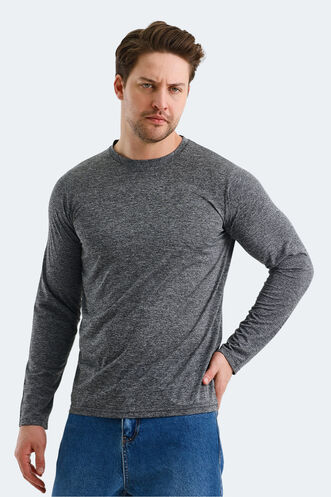 Slazenger RANALD Men's Long Sleeve T-Shirt White - Gray - Thumbnail
