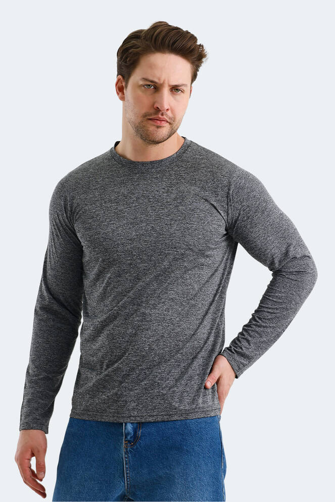 Slazenger RANALD Men's Long Sleeve T-Shirt White - Gray