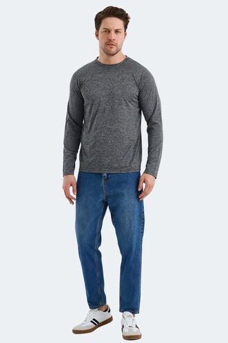 Slazenger RANALD Men's Long Sleeve T-Shirt White - Gray - Thumbnail