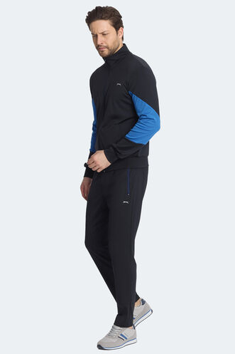 Slazenger RAPID Erkek Fermuarlı Dik Yaka Cepli Lacivert Eşofman Takımı - Thumbnail
