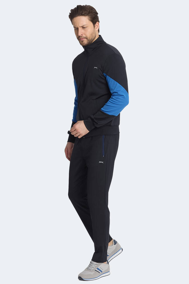 Slazenger RAPID Erkek Fermuarlı Dik Yaka Cepli Lacivert Eşofman Takımı