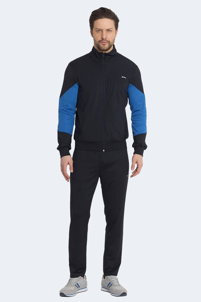 Slazenger RAPID Erkek Fermuarlı Dik Yaka Cepli Lacivert Eşofman Takımı