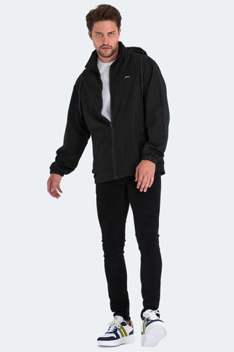 Slazenger RAREN Erkek Yağmurluk Siyah - Thumbnail