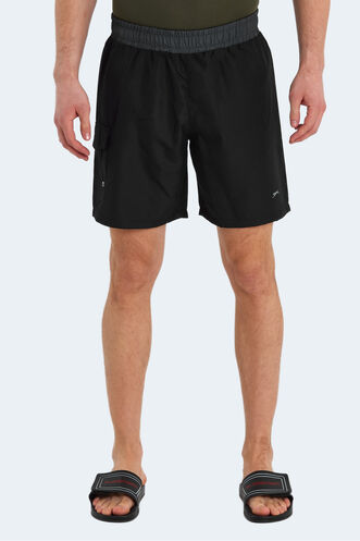 Slazenger - Slazenger RASMUS Erkek Deniz Şortu Siyah - Koyu Gri