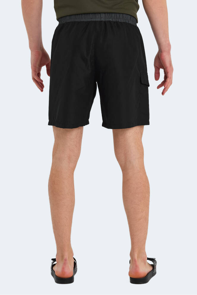 Slazenger RASMUS IN Erkek Cepli Deniz Şortu Siyah / Koyu Gri Mayo
