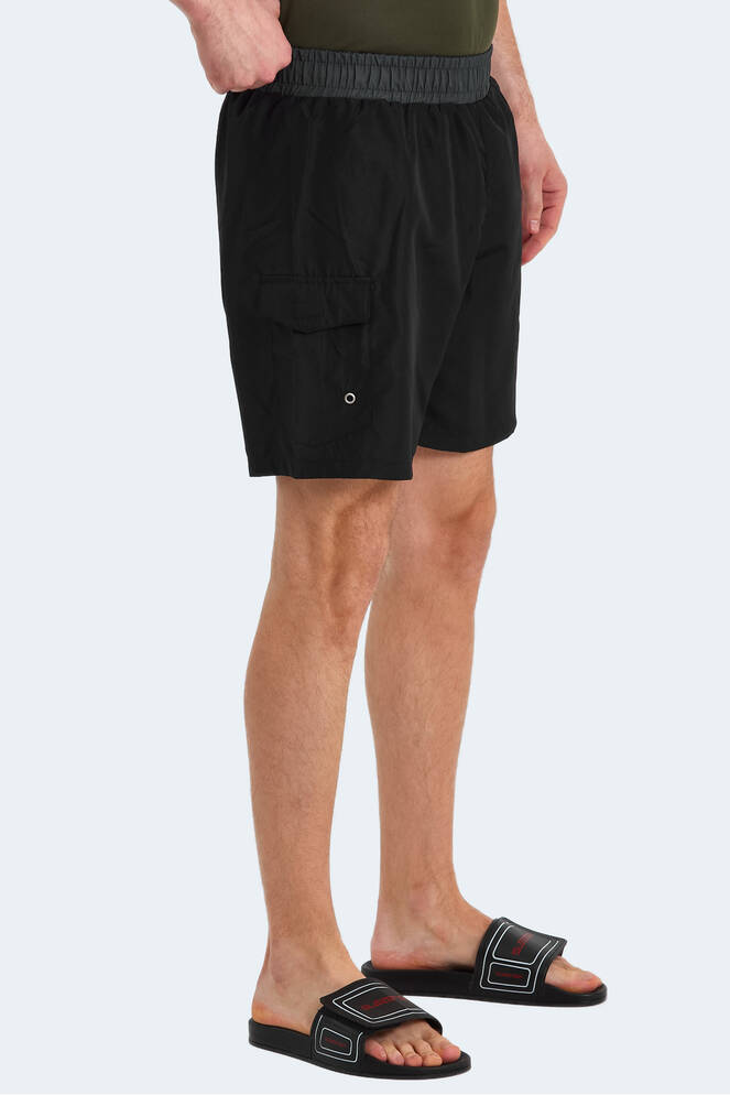 Slazenger RASMUS IN Erkek Cepli Deniz Şortu Siyah / Koyu Gri Mayo