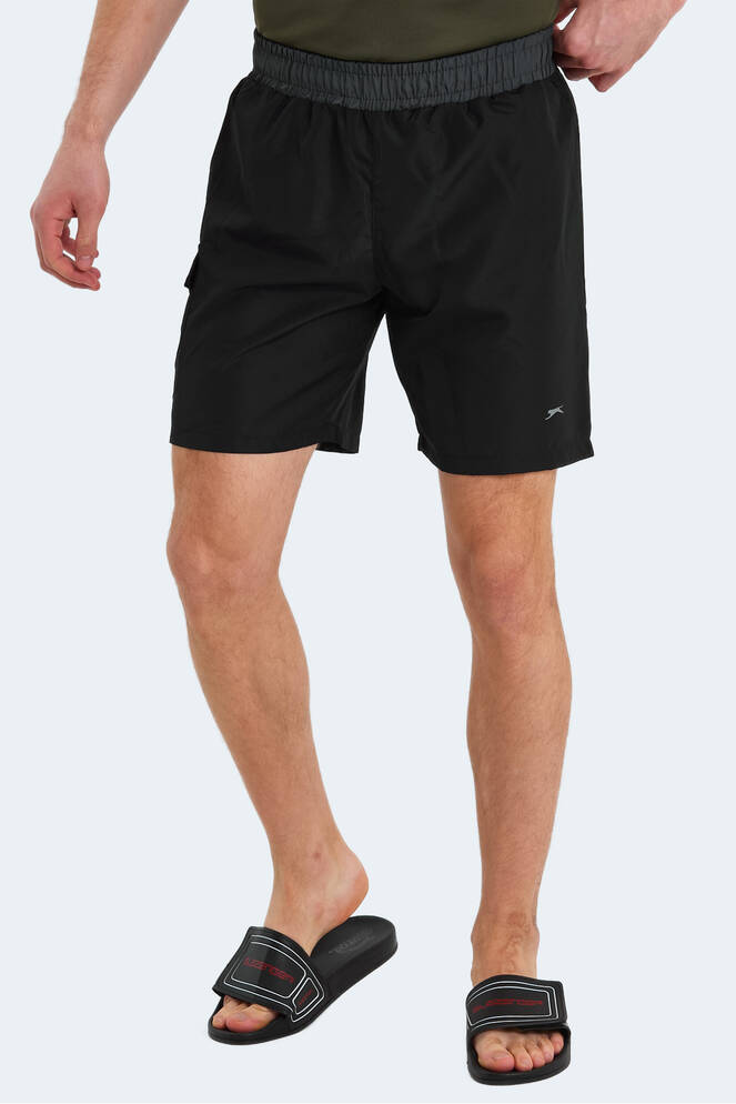Slazenger RASMUS IN Erkek Cepli Deniz Şortu Siyah / Koyu Gri Mayo