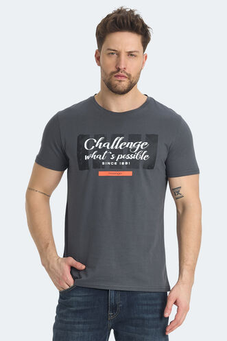 Slazenger - Slazenger RATAN Erkek Tişört Koyu Gri