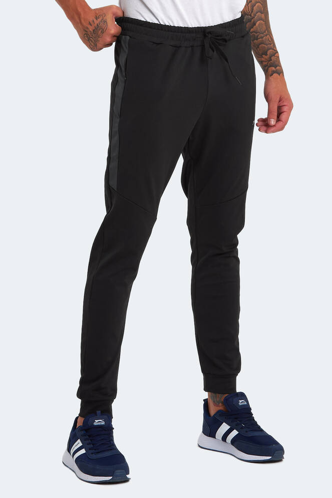 Slazenger REGION IN Erkek Fermuar Cepli Siyah Eşofman Altı