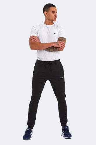 Slazenger REGION IN Erkek Fermuar Cepli Siyah Eşofman Altı - Thumbnail