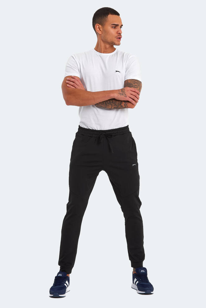 Slazenger REGION IN Erkek Fermuar Cepli Siyah Eşofman Altı
