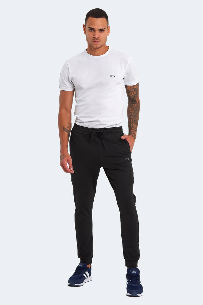 Slazenger REGION IN Erkek Fermuar Cepli Siyah Eşofman Altı