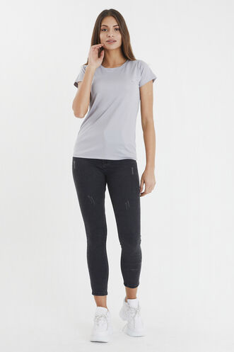 Slazenger RELAX Women's Short Sleeve T-Shirt Gray - Thumbnail