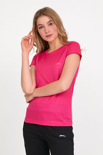 Slazenger RELAX Women's Short Sleeve T-Shirt Fuchsia - Thumbnail