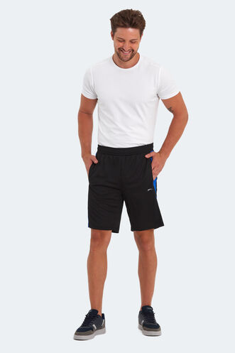 Slazenger REMAIN Men's Shorts Black - Sax Blue - Thumbnail