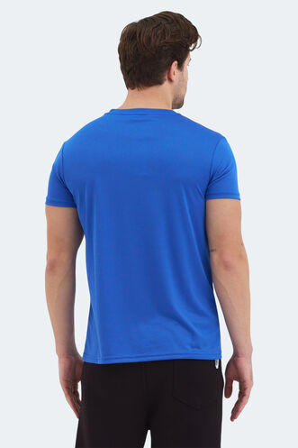 Slazenger REPUBLIC Erkek Kısa Kollu T-Shirt Saks Mavi - Thumbnail