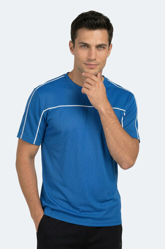 Slazenger REVIVE Erkek Saks Mavi Tişört - Thumbnail