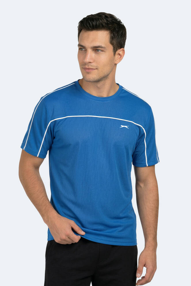Slazenger REVIVE Erkek Saks Mavi Tişört