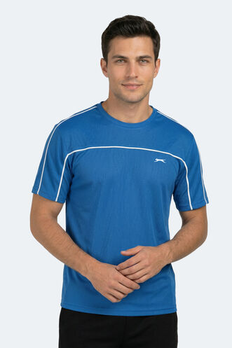 Slazenger REVIVE Erkek Saks Mavi Tişört - Thumbnail