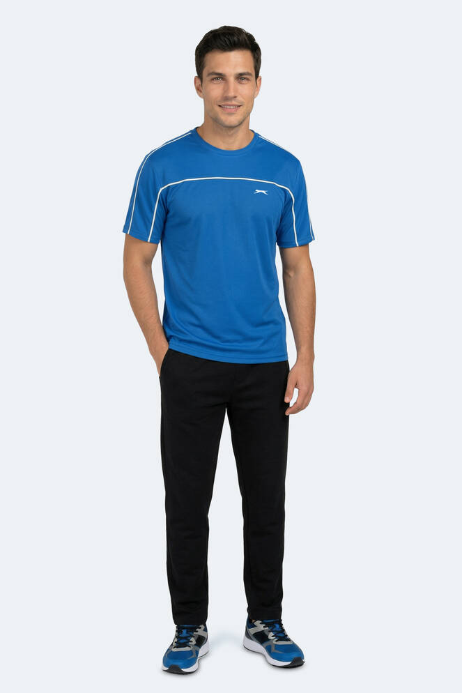 Slazenger REVIVE Erkek Saks Mavi Tişört