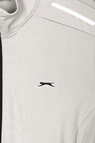 Slazenger REVOLVER Erkek Fermuarlı Dik Yaka Cepli Gri Sweatshırt - Thumbnail