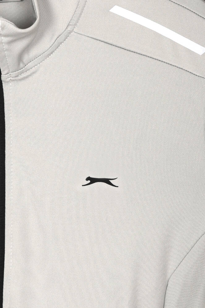 Slazenger REVOLVER Erkek Fermuarlı Dik Yaka Cepli Gri Sweatshırt