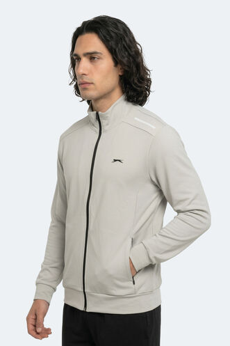 Slazenger REVOLVER Erkek Fermuarlı Dik Yaka Cepli Gri Sweatshırt - Thumbnail