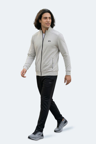 Slazenger REVOLVER Erkek Fermuarlı Dik Yaka Cepli Gri Sweatshırt - Thumbnail