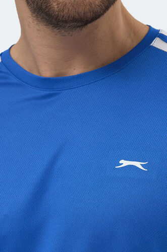 Slazenger REWIND Erkek Saks Mavi Tişört - Thumbnail