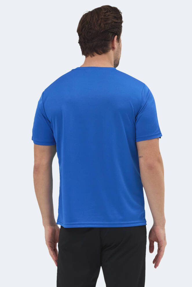 Slazenger REWIND Erkek Saks Mavi Tişört