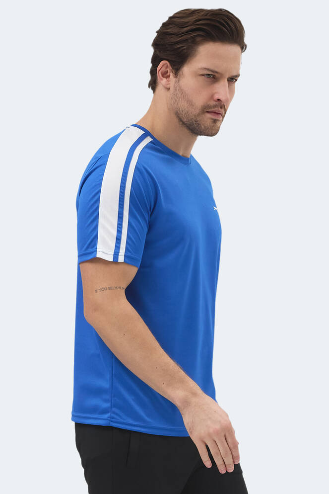 Slazenger REWIND Erkek Saks Mavi Tişört