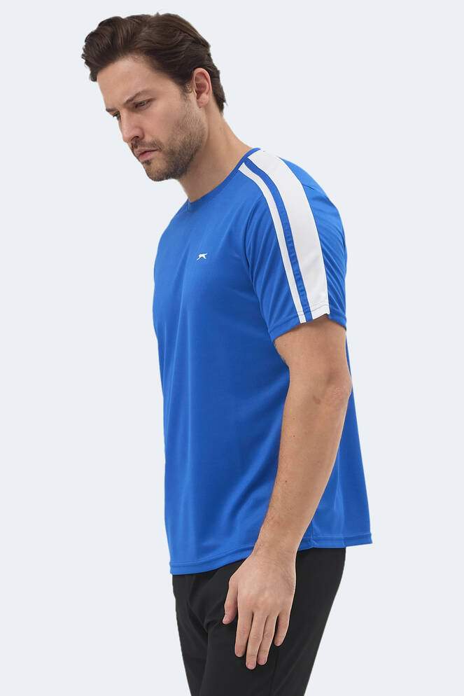 Slazenger REWIND Erkek Saks Mavi Tişört