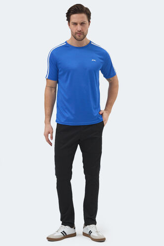 Slazenger REWIND Erkek Saks Mavi Tişört - Thumbnail